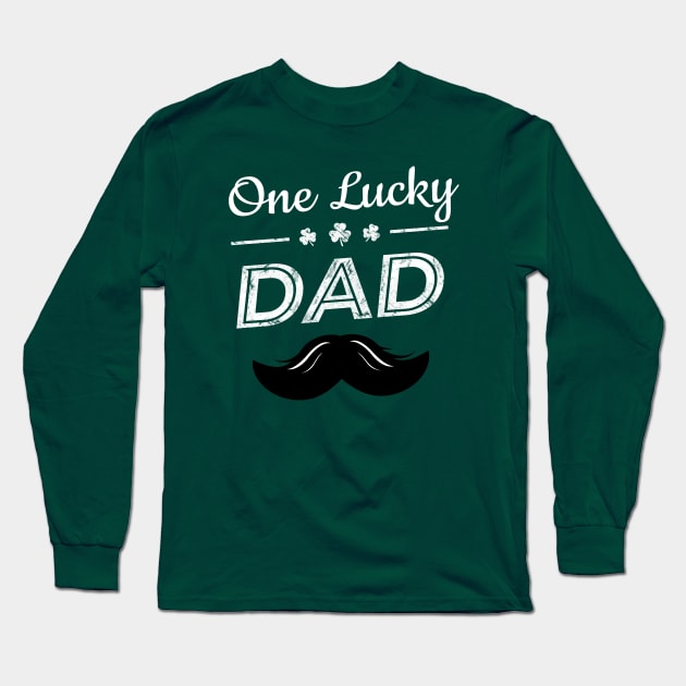 One Lucky Dad Funny St Patrick Day Gift Long Sleeve T-Shirt by Yasna